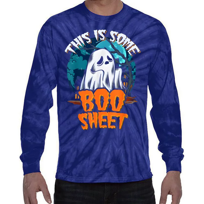 This Is Some Boo Sheet Ghost Halloween Costume Tie-Dye Long Sleeve Shirt