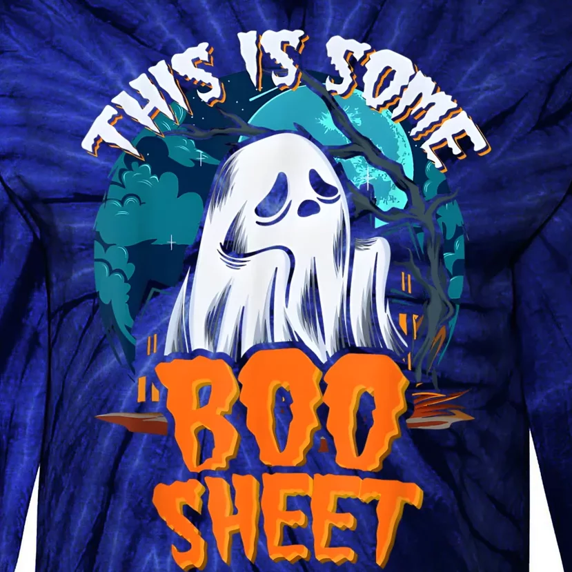 This Is Some Boo Sheet Ghost Halloween Costume Tie-Dye Long Sleeve Shirt