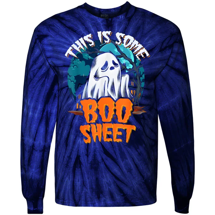 This Is Some Boo Sheet Ghost Halloween Costume Tie-Dye Long Sleeve Shirt