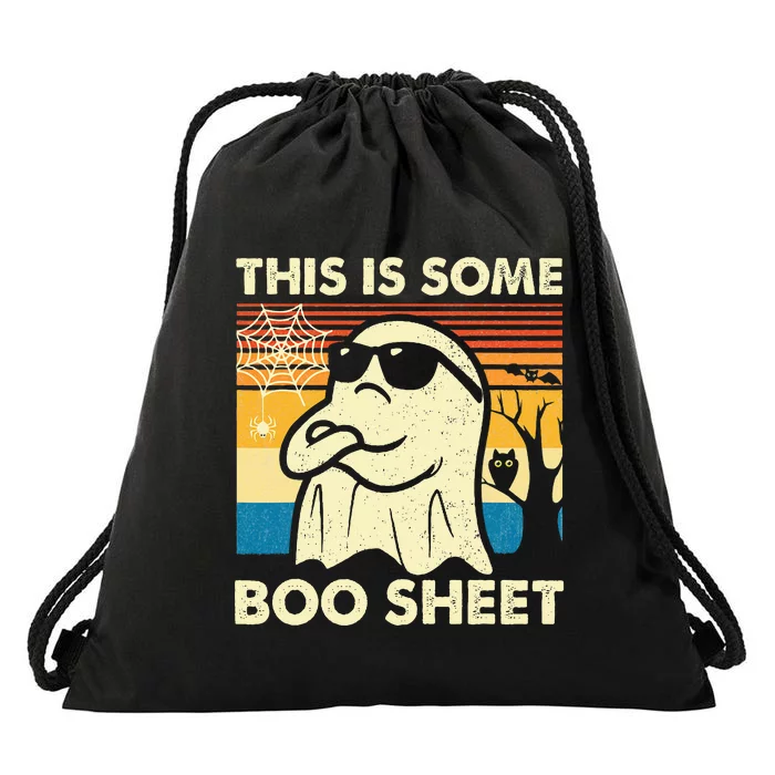 This Is Some Boo Sheet Ghost Retro Funny Halloween Drawstring Bag