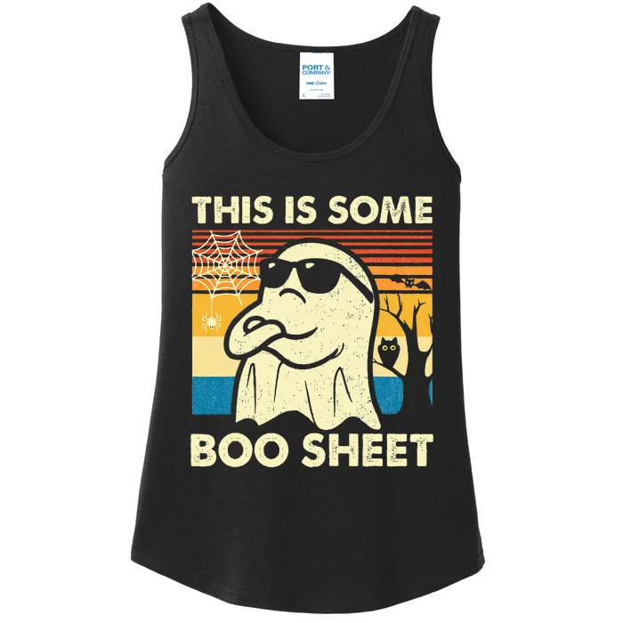 This Is Some Boo Sheet Ghost Retro Funny Halloween Ladies Essential Tank