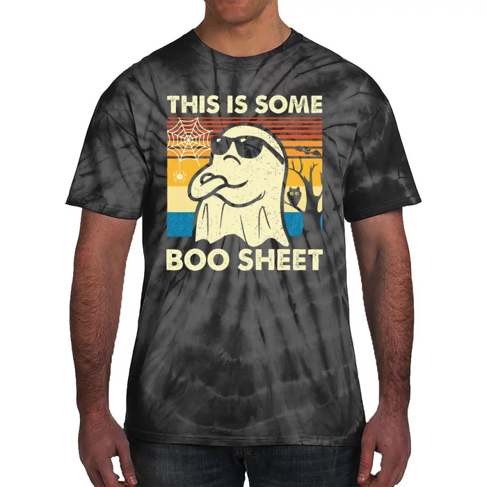 This Is Some Boo Sheet Ghost Retro Funny Halloween Tie-Dye T-Shirt