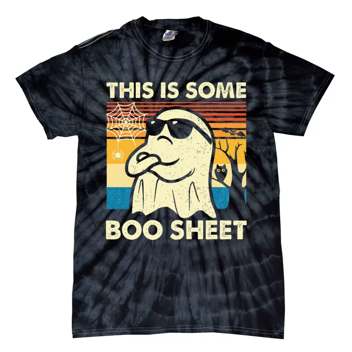 This Is Some Boo Sheet Ghost Retro Funny Halloween Tie-Dye T-Shirt