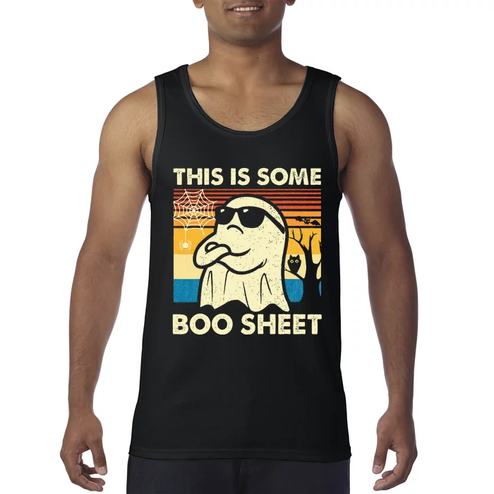 This Is Some Boo Sheet Ghost Retro Funny Halloween Tank Top