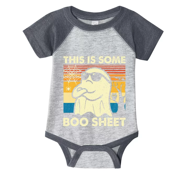 This Is Some Boo Sheet Ghost Retro Funny Halloween Infant Baby Jersey Bodysuit