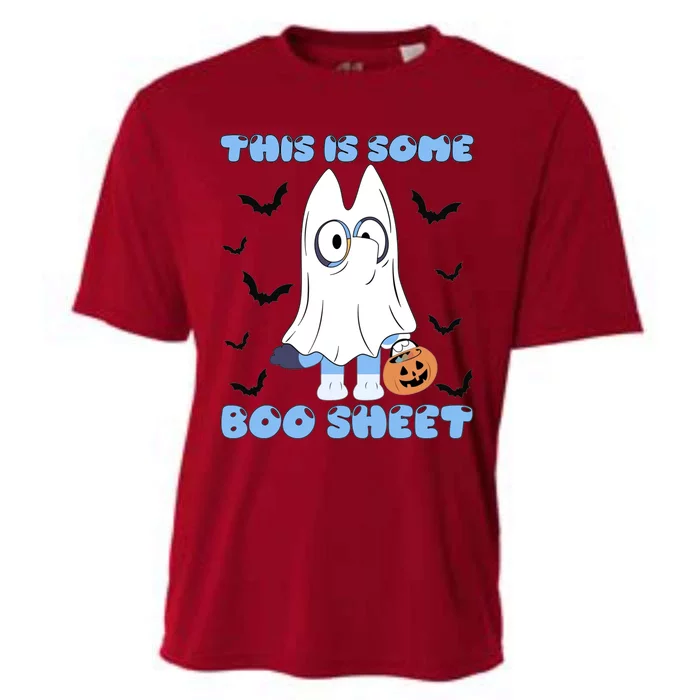 This Is Some Boo Sheet Funny Cute Dog Ghoul Halloween Cooling Performance Crew T-Shirt