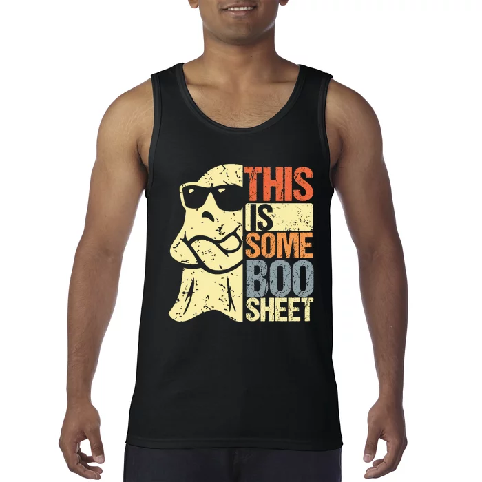 This Is Some Boo Sheet Ghost Retro Halloween Costume Vintage Tank Top