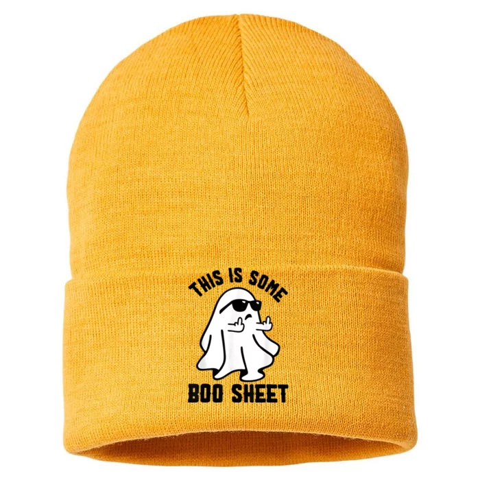 This Is Some Boo Sheet Ghost Halloween Costume Sustainable Knit Beanie