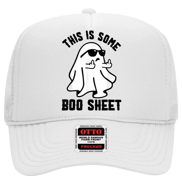 This Is Some Boo Sheet Ghost Halloween Costume High Crown Mesh Trucker Hat