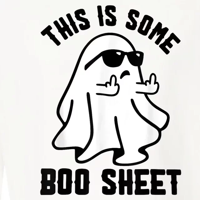 This Is Some Boo Sheet Ghost Halloween Costume Cropped Pullover Crew