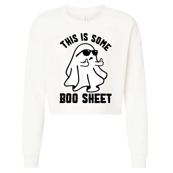 This Is Some Boo Sheet Ghost Halloween Costume Cropped Pullover Crew