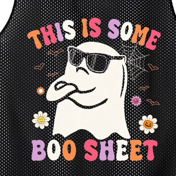 This Is Some Boo Sheet Groovy Halloween Ghost Mesh Reversible Basketball Jersey Tank