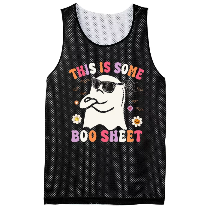 This Is Some Boo Sheet Groovy Halloween Ghost Mesh Reversible Basketball Jersey Tank