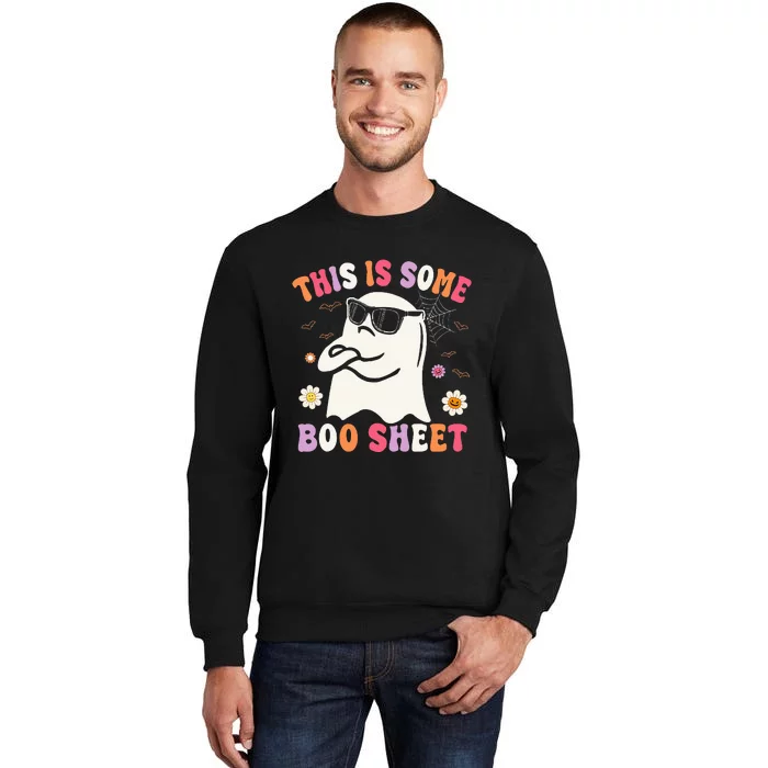 This Is Some Boo Sheet Groovy Halloween Ghost Tall Sweatshirt