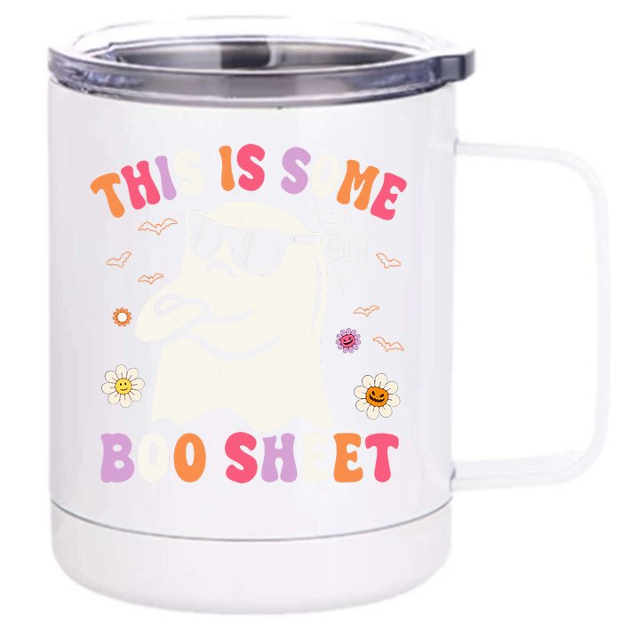 This Is Some Boo Sheet Groovy Halloween Ghost Front & Back 12oz Stainless Steel Tumbler Cup