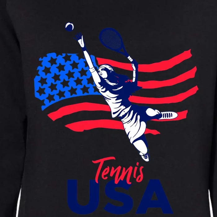 Tennis In The USA Support The Team USA Plays Tennis Womens California Wash Sweatshirt