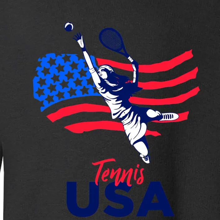 Tennis In The USA Support The Team USA Plays Tennis Toddler Sweatshirt