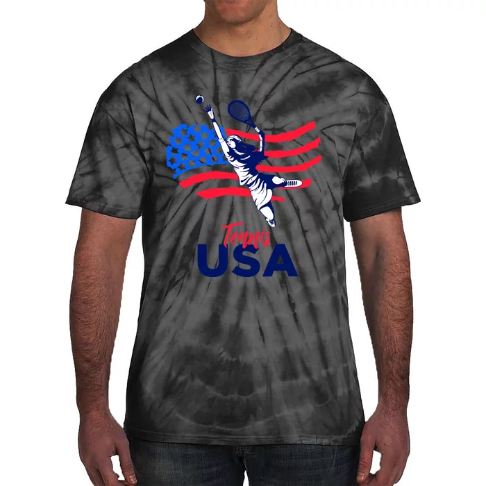 Tennis In The USA Support The Team USA Plays Tennis Tie-Dye T-Shirt