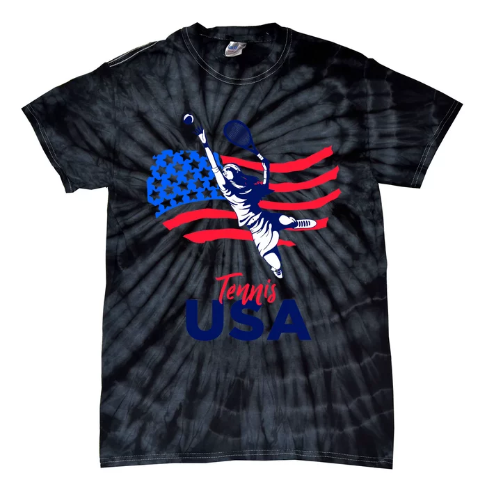 Tennis In The USA Support The Team USA Plays Tennis Tie-Dye T-Shirt