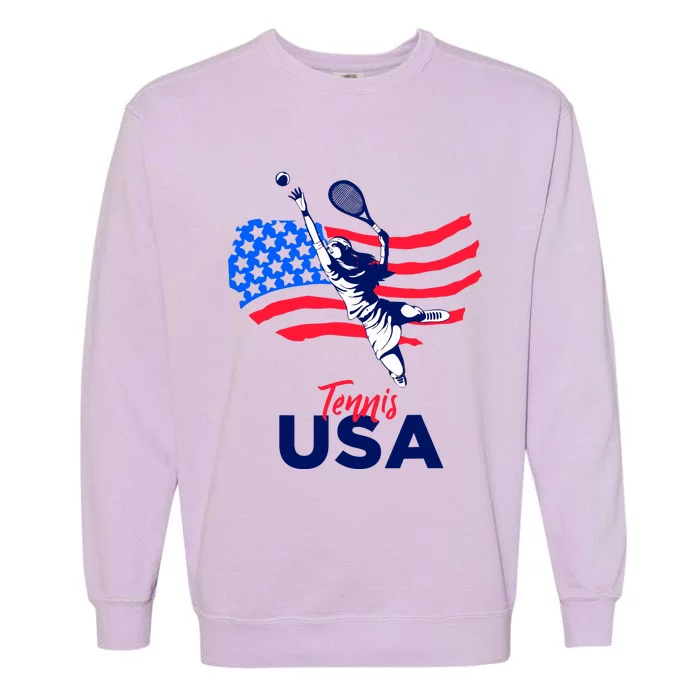 Tennis In The USA Support The Team USA Plays Tennis Garment-Dyed Sweatshirt