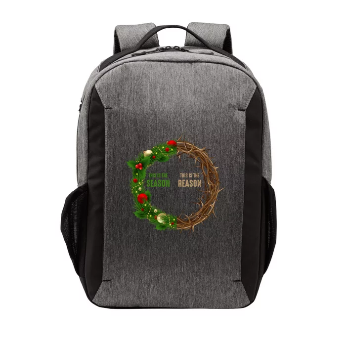 This Is The Season This Is The Reason Christian Xmas Wreath Funny Gift Vector Backpack