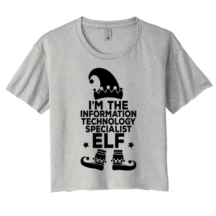 The Information Technology Specialist Elf Matching Christmas Meaningful Gift Women's Crop Top Tee