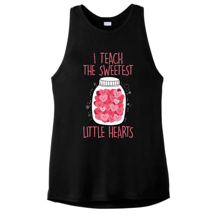 Teacher I Teach The Sweetest Hearts Teacher Valentines Day Gift Ladies Tri-Blend Wicking Tank