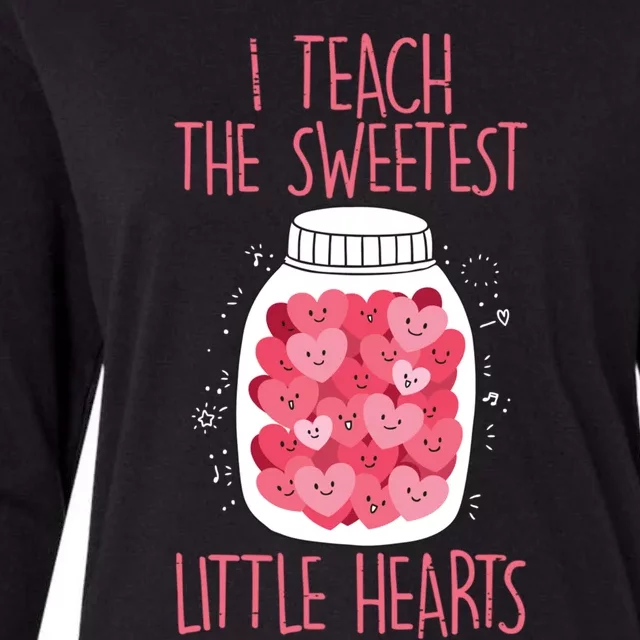 Teacher I Teach The Sweetest Hearts Teacher Valentines Day Gift Womens Cotton Relaxed Long Sleeve T-Shirt