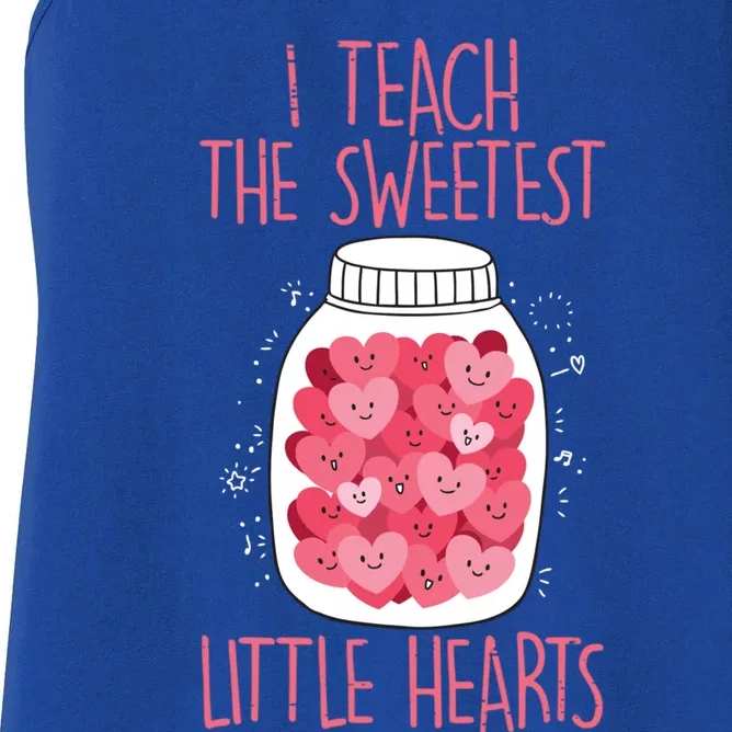 Teacher I Teach The Sweetest Hearts Teacher Valentines Day Gift Women's Racerback Tank