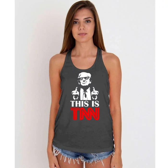 This Is TNN Funny Trump This Is TNN Women's Knotted Racerback Tank