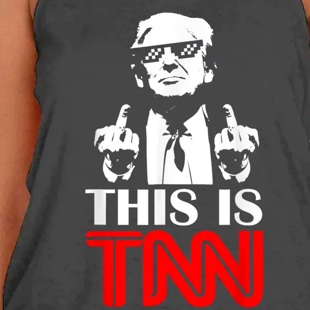 This Is TNN Funny Trump This Is TNN Women's Knotted Racerback Tank