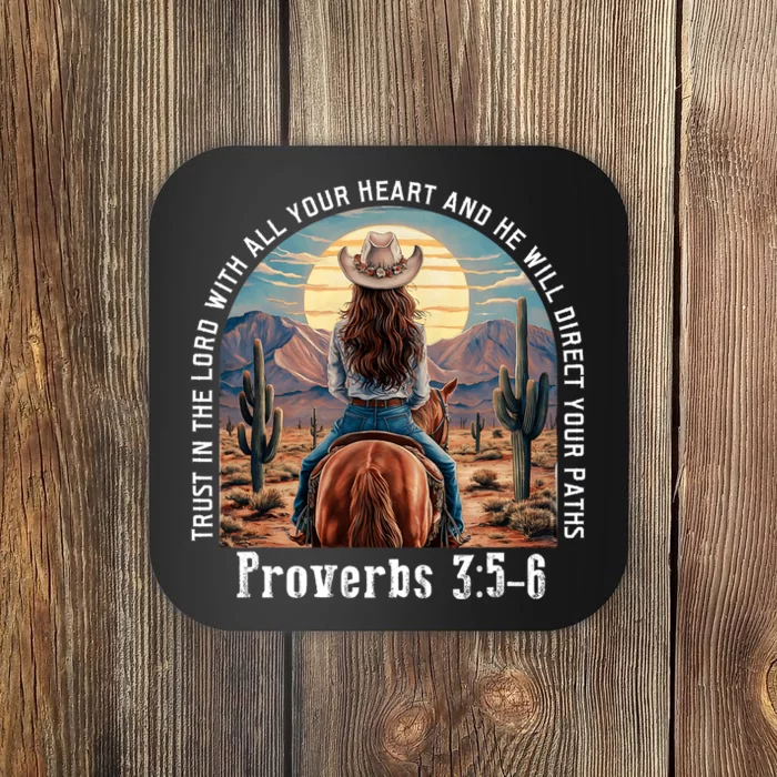 Trust In The Lord Cowgirl Western Christian Coaster