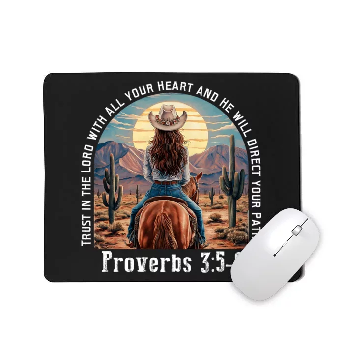 Trust In The Lord Cowgirl Western Christian Mousepad