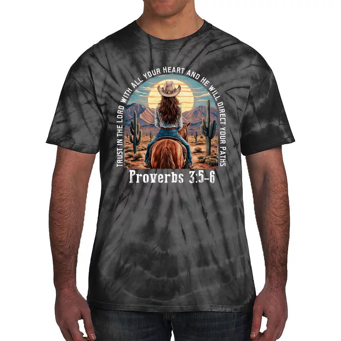 Trust In The Lord Cowgirl Western Christian Tie-Dye T-Shirt