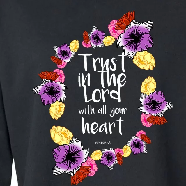 Trust In The Lord Scriptural Quote Biblical Cropped Pullover Crew