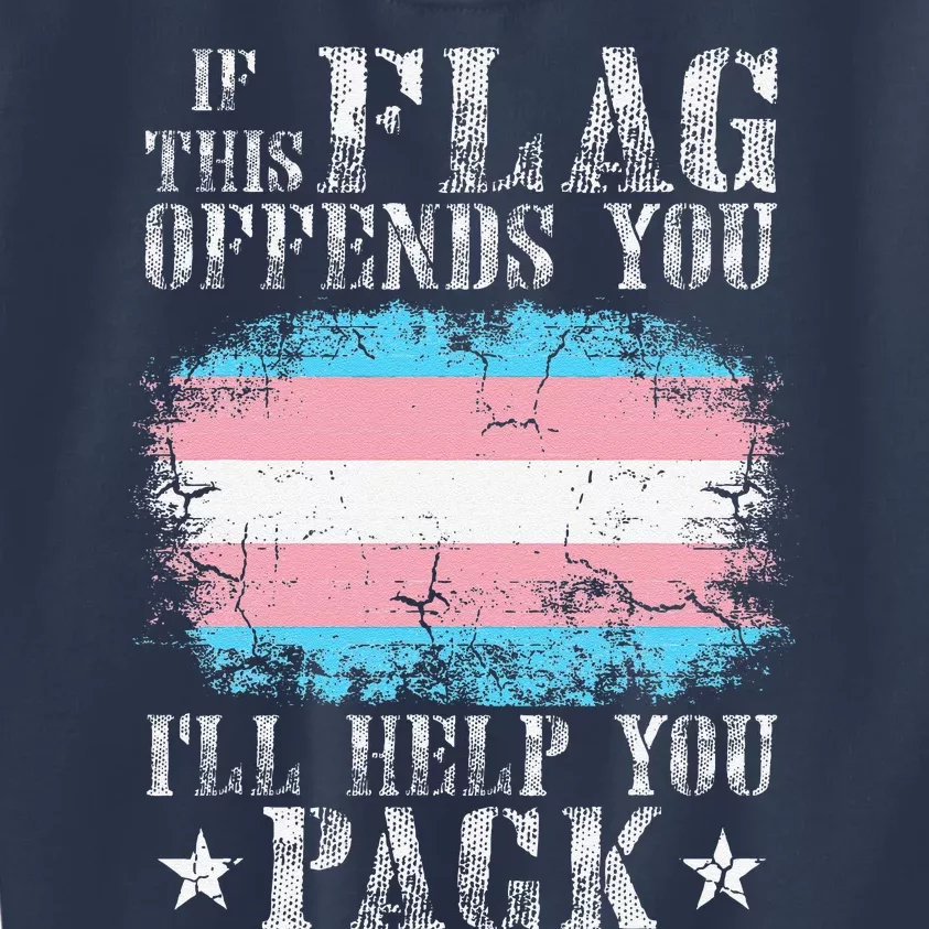 Transg If This Flag Offends You Transg Rainbow Pride Kids Sweatshirt