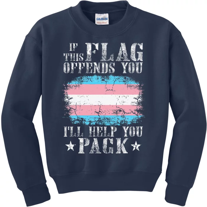 Transg If This Flag Offends You Transg Rainbow Pride Kids Sweatshirt