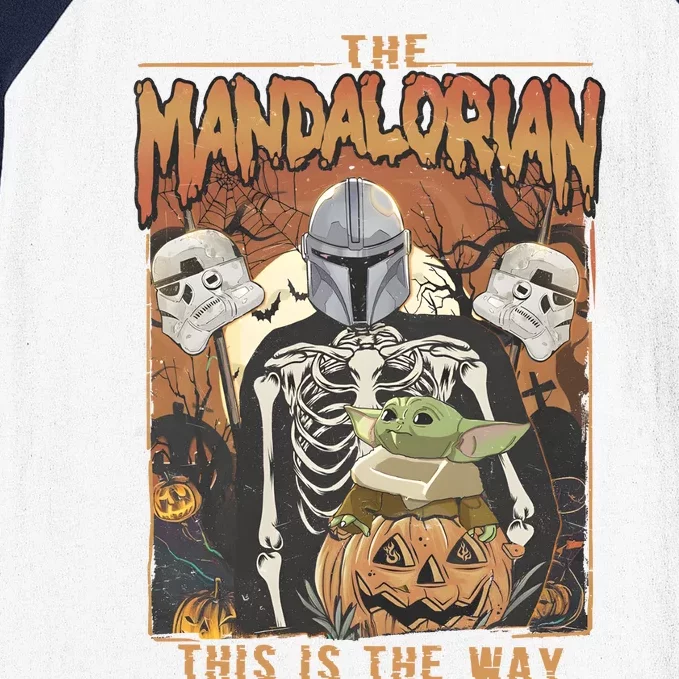 This Is The Way Skeleton Halloween Costume Pumpkin Jack O Lantern Baseball Sleeve Shirt