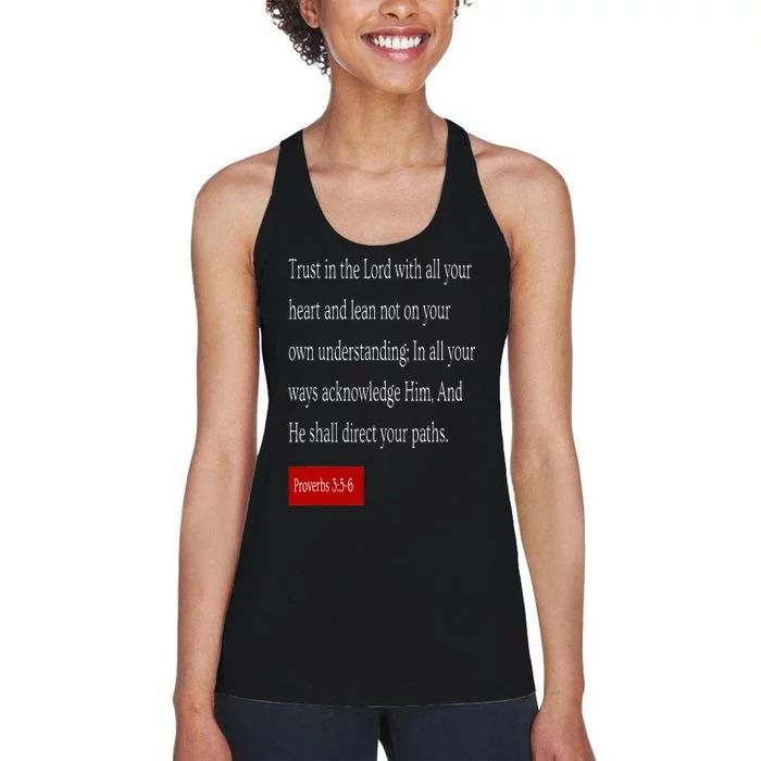 Trust in the Lord Proverbs 3  56 Christian Women's Racerback Tank