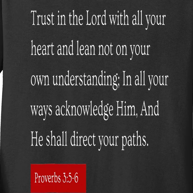 Trust in the Lord Proverbs 3  56 Christian Kids Long Sleeve Shirt