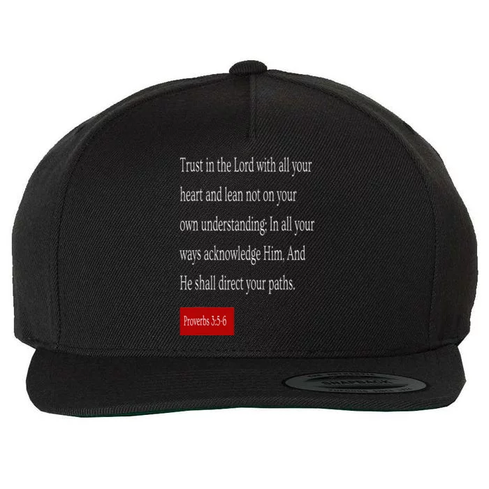 Trust in the Lord Proverbs 3  56 Christian Wool Snapback Cap