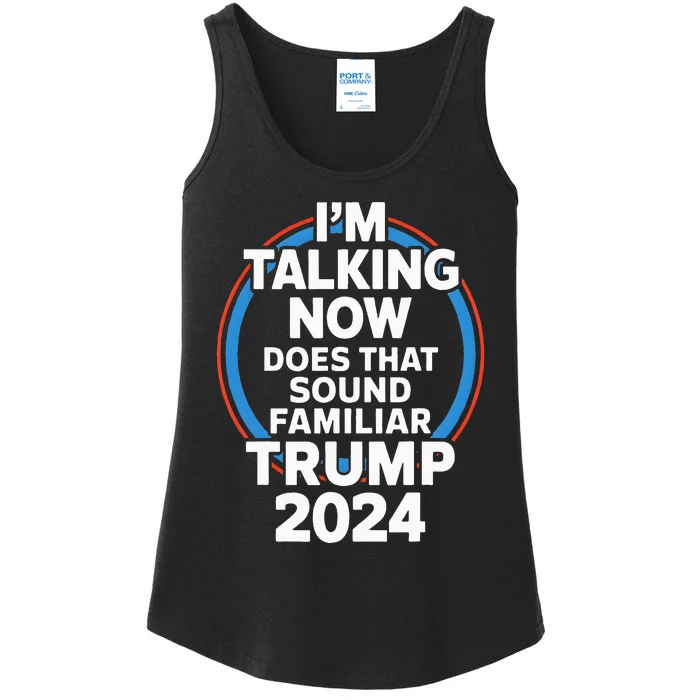 Trump IM Talking Now Funny Trump 2024 Debate Ladies Essential Tank