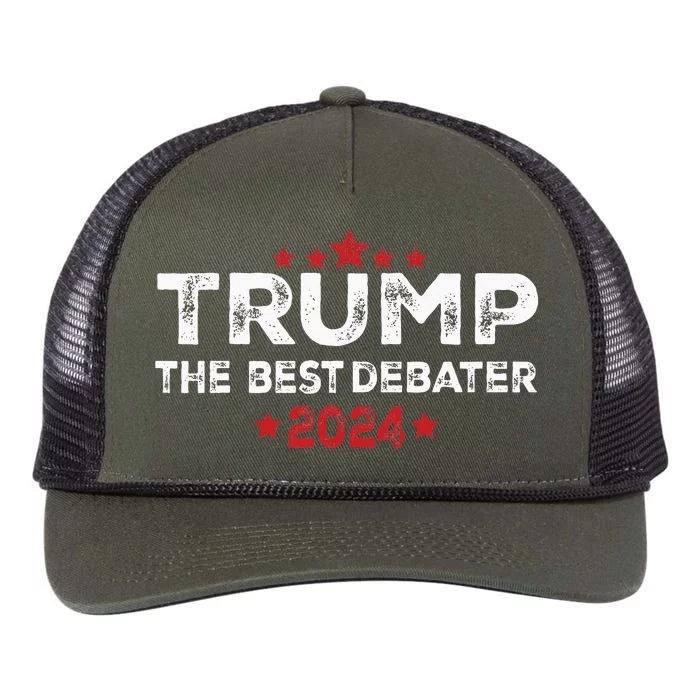 Trump Is The Best Debater Of All Time.2024 Take America Back Retro Rope Trucker Hat Cap