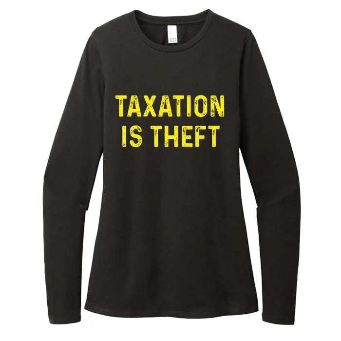 Taxation Is Theft Libertarian Voluntaryist Ancap Liberty Womens CVC Long Sleeve Shirt