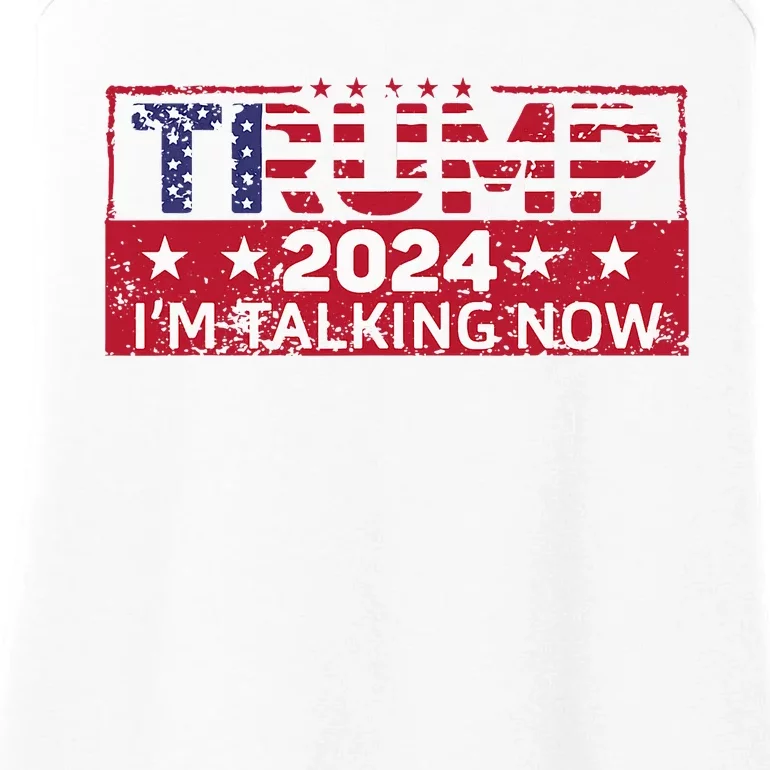 Trump IM Talking Now Funny 2024 Debate Ladies Essential Tank