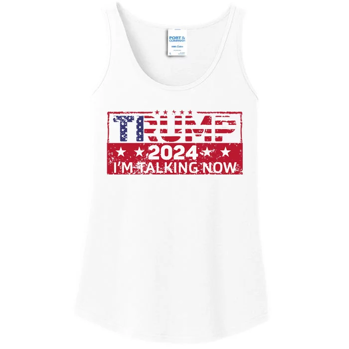 Trump IM Talking Now Funny 2024 Debate Ladies Essential Tank