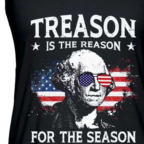 Treason Is The Reason For The Season 4th Of July USA Flag Ladies Essential Flowy Tank