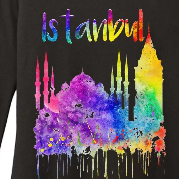 Turkey Istanbul Turkiye Turkish Lover Blue Mosque Painting Womens CVC Long Sleeve Shirt