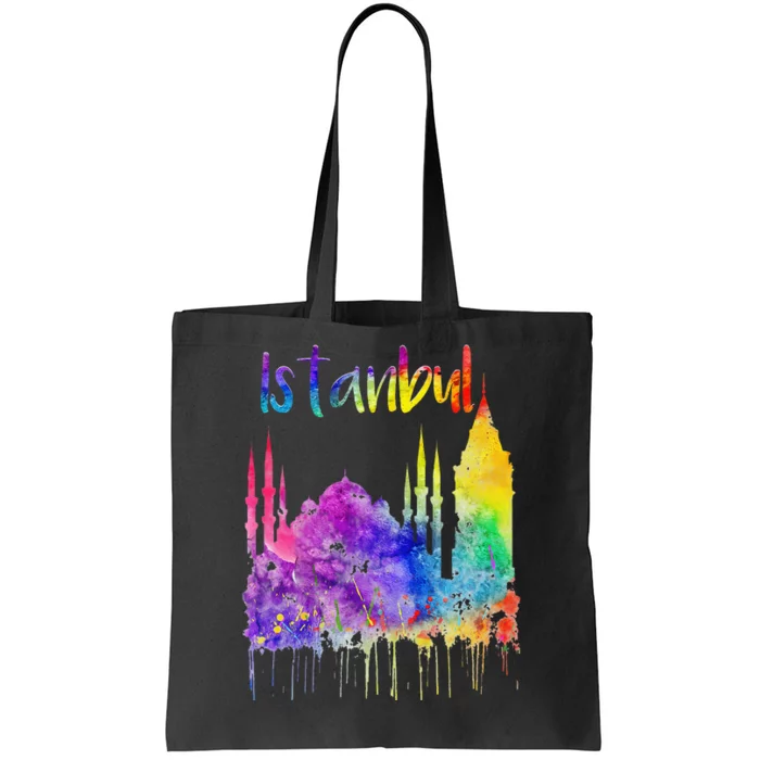 Turkey Istanbul Turkiye Turkish Lover Blue Mosque Painting Tote Bag