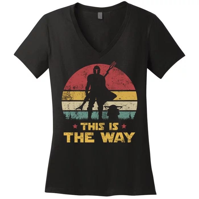 This Is The Way, The Dadalorian Dad Vintage Women's V-Neck T-Shirt